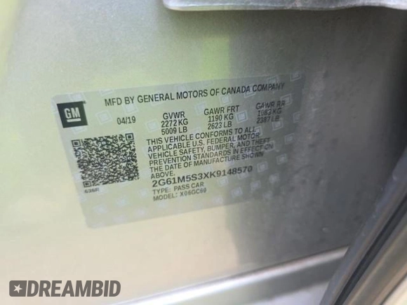 2019 Cadillac XTS Luxury with VIN 2G61M5S3XK9148570, listed as a Copart auction lot 59939185 with 152,455 mi miles and Clean title. Bid and sale history available at DreamBid. Image 10.
