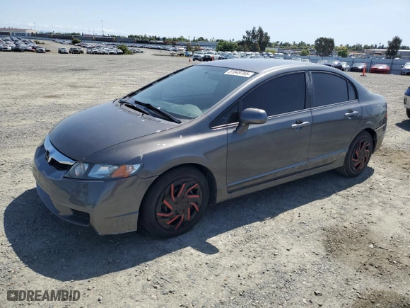 2010 Honda Civic Sdn LX with VIN 2HGFA1F53AH322582, listed as a Copart auction lot 51849765 with 159,074 mi miles and Salvage Title. Bid and sale history available at carsss.com. Image 1.