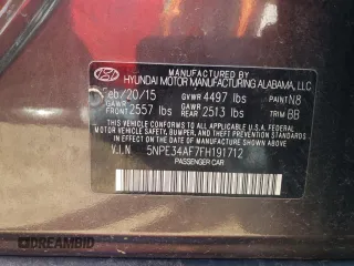 2015 Hyundai Sonata Sport with VIN 5NPE34AF7FH191712, listed as a Copart auction lot 68288344 with 54,849 mi miles and Salvage title. Bid and sale history available at DreamBid. Image 12.