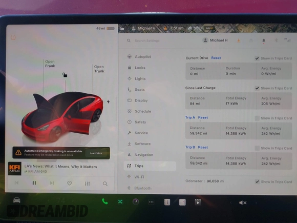 2022 Tesla Model 3 with VIN 5YJ3E1EA1NF288903, listed as a IAAI auction lot 41610215 with 96,050 mi miles and . Bid and sale history available at DreamBid. Image 7.