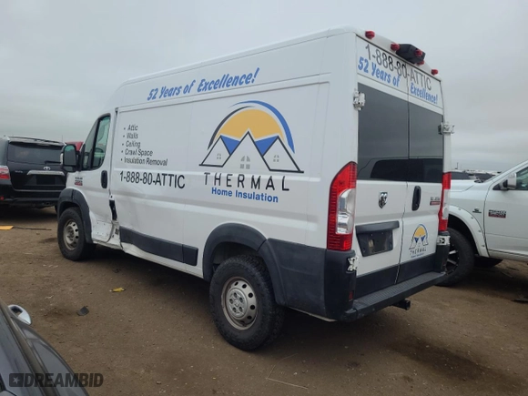 2019 Ram ProMaster Cargo Van with VIN 3C6TRVBG4KE556887, listed as a Copart auction lot 66757814 with 74,814 mi miles and Non Repairable. Bid and sale history available at carsss.com. Image 2.