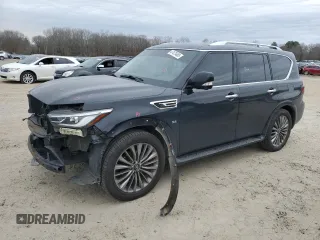 2018 Infiniti QX80 with VIN JN8AZ2NF3J9660053, listed as a Copart auction lot 47475485 with 158,911 mi miles and Clean Title. Bid and sale history available at DreamBid. Image 1.