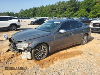 2020 Infiniti Q50 Luxe with VIN JN1EV7AP6LM205673, listed as a Copart auction lot 58835345 with 59,562 mi miles and Salvage title. Bid and sale history available at DreamBid. Image 1.