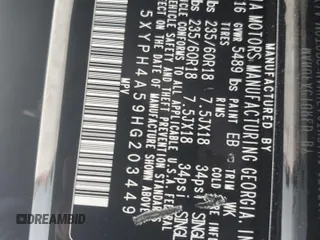 2017 Kia Sorento EX z VIN 5XYPH4A59HG203449, wystawiony jako Copart lot #51529405 z przebiegiem Nie podano mil oraz Szkoda całkowita • Salvage title. Historia ofert i sprzedaży dostępna na DreamBid. Obrazek 12.