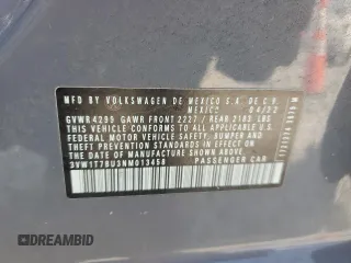 2022 Volkswagen Jetta GLI Autobahn with VIN 3VW1T7BU3NM013458, listed as a Copart auction lot 72317284 with 80,283 mi miles and Salvage title. Bid and sale history available at DreamBid. Image 12.
