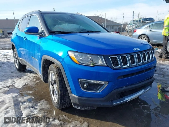 2020 Jeep Compass Limited with VIN 3C4NJDCB7LT147155, listed as a IAAI auction lot 41654100 with 66,205 mi miles. Bid and sale history available at carsss.com. Image 1.