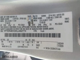 2019 Ford Ranger XL with VIN 1FTER4EH3KLA92773, listed as a IAAI auction lot 41685554 with 61,590 mi miles. Bid and sale history available at carsss.com. Image 9.