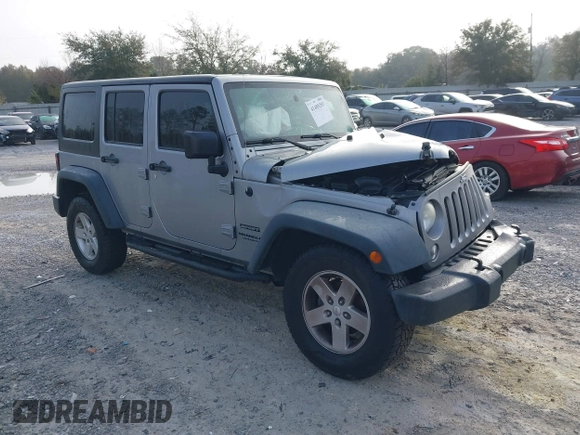 2014 Jeep Wrangler Unlimited Sport with VIN 1C4BJWDG8EL314792, listed as a IAAI auction lot 41489203 with 94,382 mi miles. Bid and sale history available at carsss.com. Image 1.