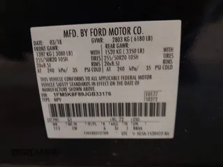 2018 Ford Explorer Limited with VIN 1FM5K8F89JGB33176, listed as a IAAI auction lot 42153282 with 118,076 mi miles and . Bid and sale history available at DreamBid. Image 9.