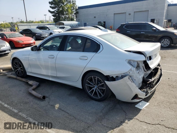 2020 BMW 3 Series 330i with VIN WBA5R1C01LFH42423, listed as a Copart auction lot 54194495 with 50,688 mi miles and Salvage Title. Bid and sale history available at carsss.com. Image 2.