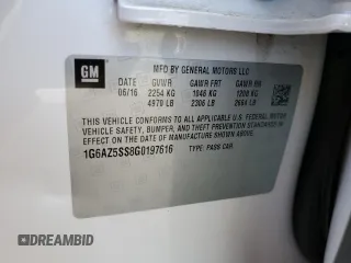 2016 Cadillac CTS with VIN 1G6AZ5SS8G0197616, listed as a Copart auction lot 80515554 with 61,355 mi miles and Salvage Title. Bid and sale history available at DreamBid. Image 12.