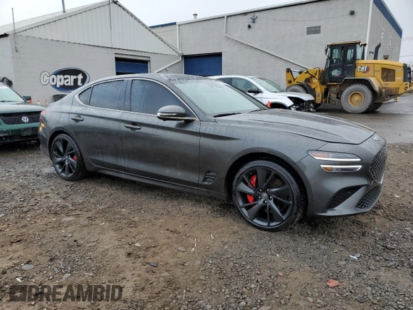 2023 Genesis G70 3.3T with VIN KMTG54TE2PU113421, listed as a Copart auction lot 46648975 with 17,375 mi miles and Salvage title. Bid and sale history available at DreamBid. Image 4.