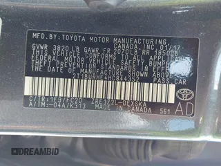 2017 Toyota Corolla L with VIN 2T1BURHE4HC844352, listed as a IAAI auction lot 42561228 with 84,717 mi miles and . Bid and sale history available at DreamBid. Image 9.