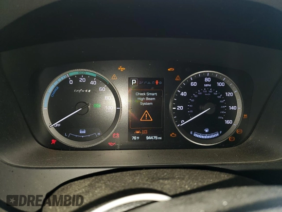 2017 Hyundai Sonata Hybrid Limited with VIN KMHE34L17HA058567, listed as a Copart auction lot 65885483 with 94,475 mi miles. Bid and sale history available at carsss.com. Image 9.