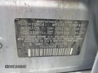 2020 Hyundai Ioniq SE with VIN KMHC75LJ2LU060719, listed as a Copart auction lot 81160044 with 44,770 mi miles and Salvage title. Bid and sale history available at DreamBid. Image 15.