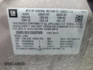 2012 GMC Terrain SLT-1 z VIN 2GKFLVE51C6207905, wystawiony jako Copart lot #59204275 z przebiegiem 168 147 mil mil oraz Czysty tytuł • Clean title. Historia ofert i sprzedaży dostępna na DreamBid. Obrazek 13.