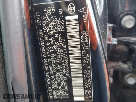 2011 Scion xD z VIN JTKKU4B40B1014314, wystawiony jako Copart lot #51162145 z przebiegiem 178 419 mil mil oraz Szkody całkowita. Historia ofert i sprzedaży dostępna na DreamBid. Obrazek 14.