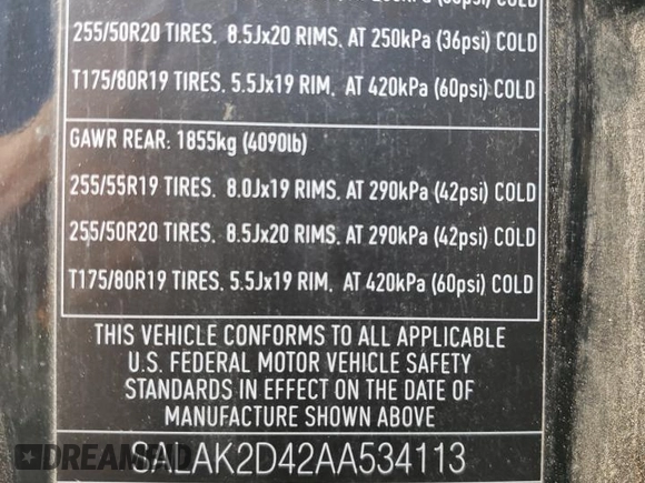 2010 Land Rover LR4 Lux with VIN SALAK2D42AA534113, listed as a Copart auction lot 69335224 with 134,549 mi miles and Clean title. Bid and sale history available at DreamBid. Image 14.
