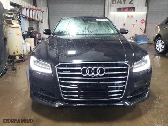 2017 Audi A8 L with VIN WAU44AFD2HN014533, listed as a Copart auction lot 46684705 with 94,030 mi miles and Salvage Title. Bid and sale history available at carsss.com. Image 5.