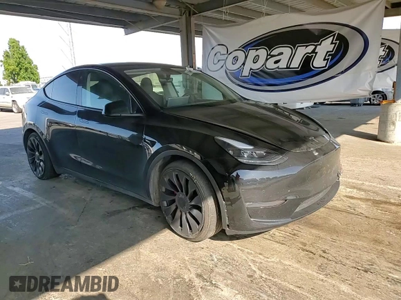 2022 Tesla Model Y Performance with VIN 7SAYGDEF5NF339965, listed as a Copart auction lot 62187545 with 93,156 mi miles and Salvage title. Bid and sale history available at DreamBid. Image 13.
