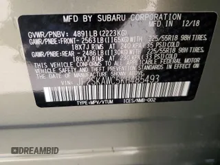 2019 Subaru Forester Touring with VIN JF2SKAWC5KH485493, listed as a Copart auction lot 52007535 with 38,308 mi miles and Salvage Title. Bid and sale history available at carsss.com. Image 14.