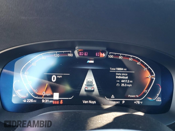 2021 BMW 5 Series 540i with VIN WBA53BJ06MWX28140, listed as a Copart auction lot 43369545 with 19,694 mi miles and Non Repairable. Bid and sale history available at DreamBid. Image 9.