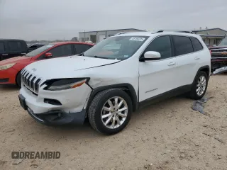 2015 Jeep Cherokee Limited with VIN 1C4PJLDB5FW765834, listed as a Copart auction lot 46186225 with 87,758 mi miles and Salvage Title. Bid and sale history available at DreamBid. Image 1.