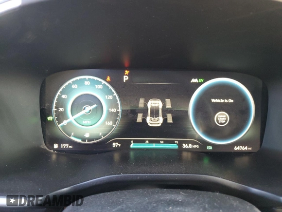 2021 Hyundai Santa Fe Hybrid Blue with VIN KM8S2DA1XMU011812, listed as a Copart auction lot 76833204 with 64,764 mi miles and Salvage Title. Bid and sale history available at carsss.com. Image 9.