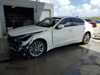 2021 Infiniti Q50 Pure with VIN JN1EV7AP3MM704352, listed as a Copart auction lot 51547225 with 21,296 mi miles and Non Repairable. Bid and sale history available at DreamBid. Image 1.