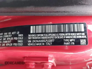 2020 Jeep Renegade Sport with VIN ZACNJAABXLPL52877, listed as a IAAI auction lot 41900699 with 75,505 mi miles and . Bid and sale history available at DreamBid. Image 9.