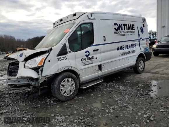 2019 Ford Transit with VIN 1FDYR2CM8KKB86523, listed as a Copart auction lot 80925903 with Not Provided miles and Salvage Title. Bid and sale history available at DreamBid. Image 1.