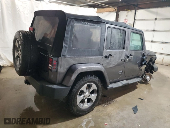 2018 Jeep Wrangler JK Unlimited Sahara with VIN 1C4HJWEG2JL848115, listed as a Copart auction lot 80292624 with 72,591 mi miles and Salvage Title. Bid and sale history available at carsss.com. Image 3.