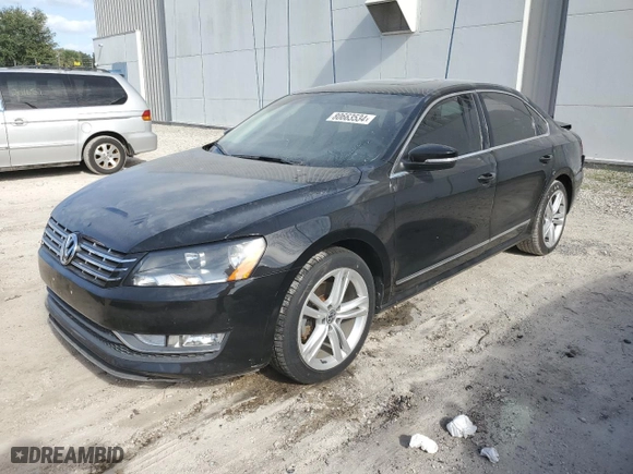 2013 Volkswagen Passat SEL Premium with VIN 1VWCM7A34DC052705, listed as a Copart auction lot 80663534 with 95,074 mi miles and Salvage Title. Bid and sale history available at carsss.com. Image 1.