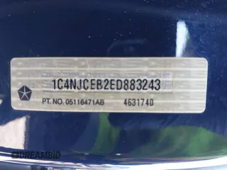 2014 Jeep Compass Latitude with VIN 1C4NJCEB2ED883243, listed as a IAAI auction lot 41989007 with 138,192 mi miles. Bid and sale history available at carsss.com. Image 9.