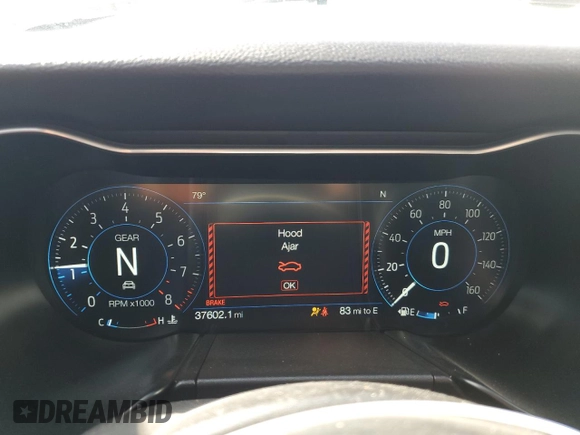2020 Ford Mustang GT with VIN 1FA6P8CF5L5186488, listed as a Copart auction lot 59711705 with 37,602 mi miles and Salvage title. Bid and sale history available at DreamBid. Image 9.