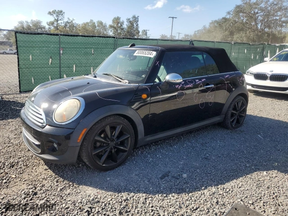 2011 MINI Cooper Convertible with VIN WMWZN3C57BTZ89544, listed as a Copart auction lot 80065204 with 0 mi miles and Salvage Title. Bid and sale history available at carsss.com. Image 1.