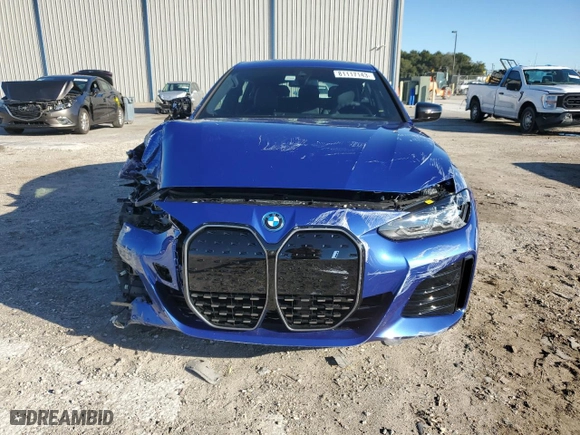 2023 BMW i4 eDrive40 with VIN WBY73AW08PFR25134, listed as a Copart auction lot 81117143 with 2,544 mi miles. Bid and sale history available at carsss.com. Image 5.