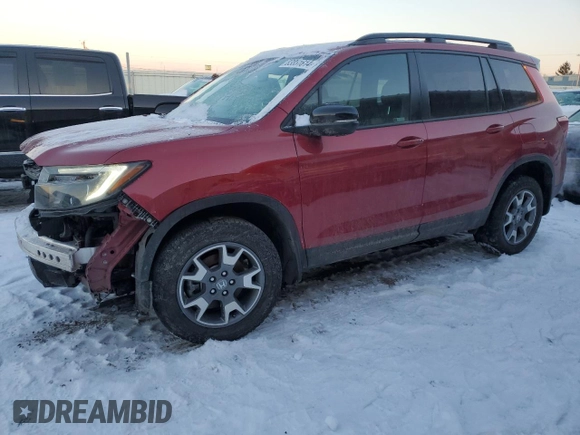 2022 Honda Passport TrailSport z VIN 5FNYF8H66NB007634, wystawiony jako Copart lot #88159235 z przebiegiem 31 590 mil mil oraz Szkoda całkowita • Salvage title. Historia ofert i sprzedaży dostępna na DreamBid. Obrazek 1.