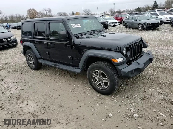 2022 Jeep Wrangler Unlimited Sport with VIN 1C4HJXDN4NW144864, listed as a Copart auction lot 81532584 with 34,830 mi miles and Salvage Title. Bid and sale history available at DreamBid. Image 10.