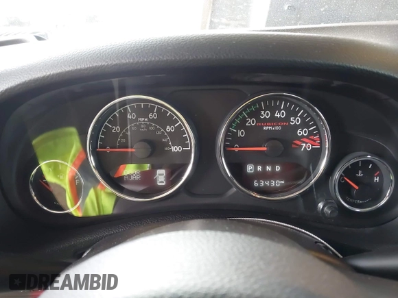 2017 Jeep Wrangler Unlimited Rubicon with VIN 1C4BJWFG7HL663203, listed as a IAAI auction lot 42391999 with 63,430 mi miles and . Bid and sale history available at DreamBid. Image 7.