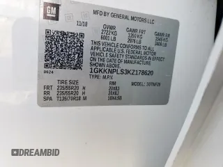 2019 GMC Acadia Denali with VIN 1GKKNPLS3KZ178620, listed as a Copart auction lot 54857995 with Not Provided miles and Salvage Title. Bid and sale history available at carsss.com. Image 14.
