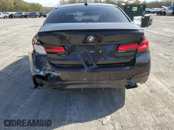 2021 BMW 5 Series 540i with VIN WBA53BJ03MCF79416, listed as a Copart auction lot 54377595 with 59,255 mi miles and Salvage title. Bid and sale history available at DreamBid. Image 6.