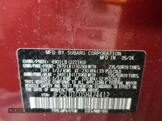 2025 Subaru Forester Touring с VIN JF2SLDTC0SH424412, выставлен на аукционе Copart как лот 51385225 с пробегом 8 405 миль миль и Списание • Salvage title. История ставок и продаж доступна на DreamBid. Изображение 13.