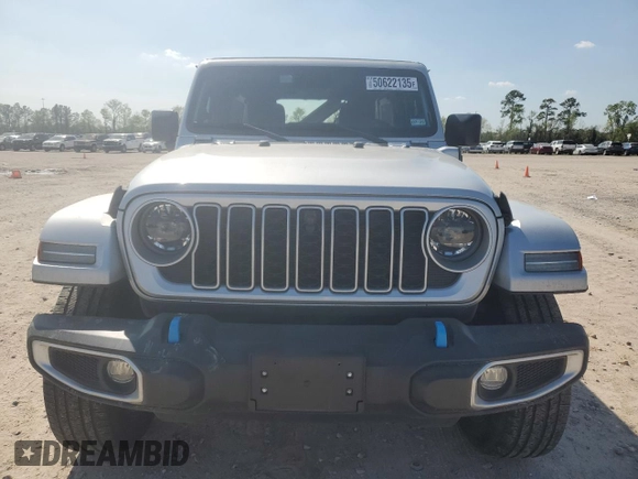 2024 Jeep Wrangler Sahara with VIN 1C4RJXP60RW122620, listed as a Copart auction lot 50622135 with 22,238 mi miles and Salvage Title. Bid and sale history available at DreamBid. Image 5.
