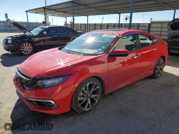 2020 Honda Civic Sedan Touring with VIN 2HGFC1F98LH683113, listed as a Copart auction lot 80106424 with 37,590 mi miles and Salvage Title. Bid and sale history available at carsss.com. Image 1.