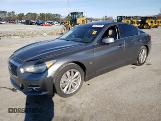 2014 Infiniti Q50 with VIN JN1BV7AP3EM686441, listed as a Copart auction lot 45266605 with 125,357 mi miles and Salvage Title. Bid and sale history available at carsss.com. Image 1.