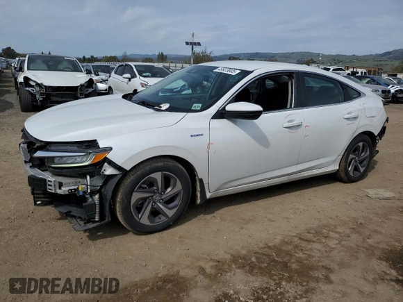 2020 Honda Insight EX with VIN 19XZE4F54LE000758, listed as a Copart auction lot 49923805 with 76,483 mi miles and Salvage Title. Bid and sale history available at carsss.com. Image 1.