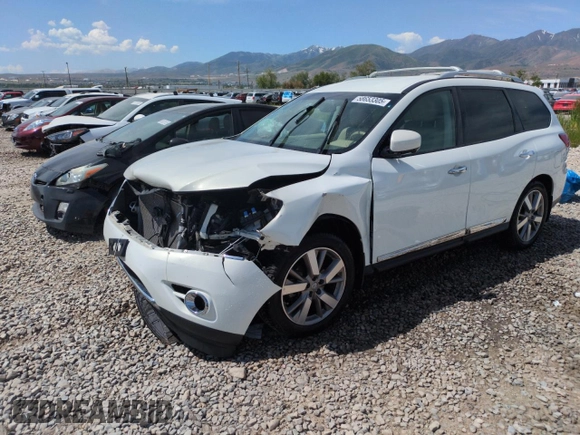 2013 Nissan Pathfinder SL with VIN 5N1AR2MMXDC622141, listed as a Copart auction lot 58653305 with 91,331 mi miles and Salvage title. Bid and sale history available at DreamBid. Image 1.