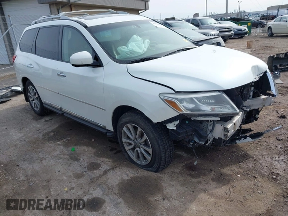 2015 Nissan Pathfinder Platinum with VIN 5N1AR2MN0FC648839, listed as a IAAI auction lot 41954795 with 123,730 mi miles and . Bid and sale history available at DreamBid. Image 1.