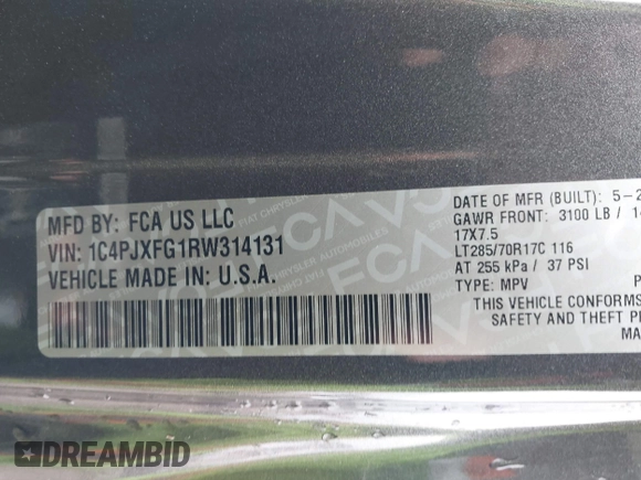 2024 Jeep Wrangler Rubicon with VIN 1C4PJXFG1RW314131, listed as a IAAI auction lot 41472426 with Not provided miles and . Bid and sale history available at DreamBid. Image 9.